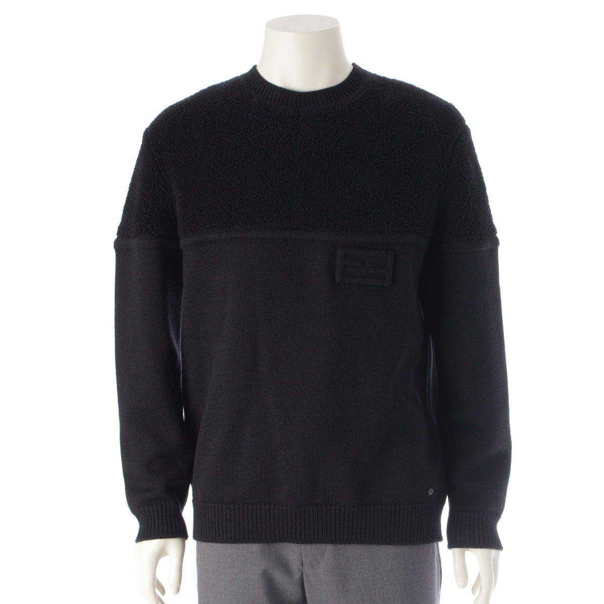 FENDI wool FF logo boa switch knit sweater tops 12CPF-22-2672 black 50