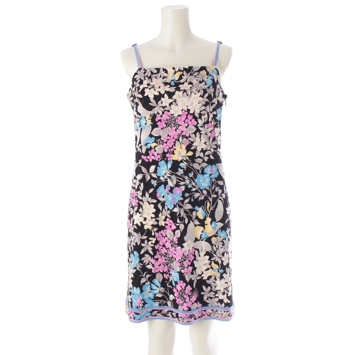LEONARD Cancan material Floral print sleeveless tunic one piece dress 0160216 multicolor 38
