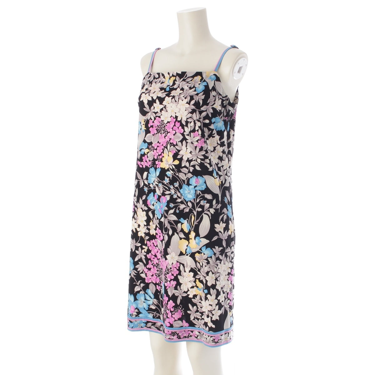 LEONARD Cancan material Floral print sleeveless tunic one piece dress 0160216 multicolor 38