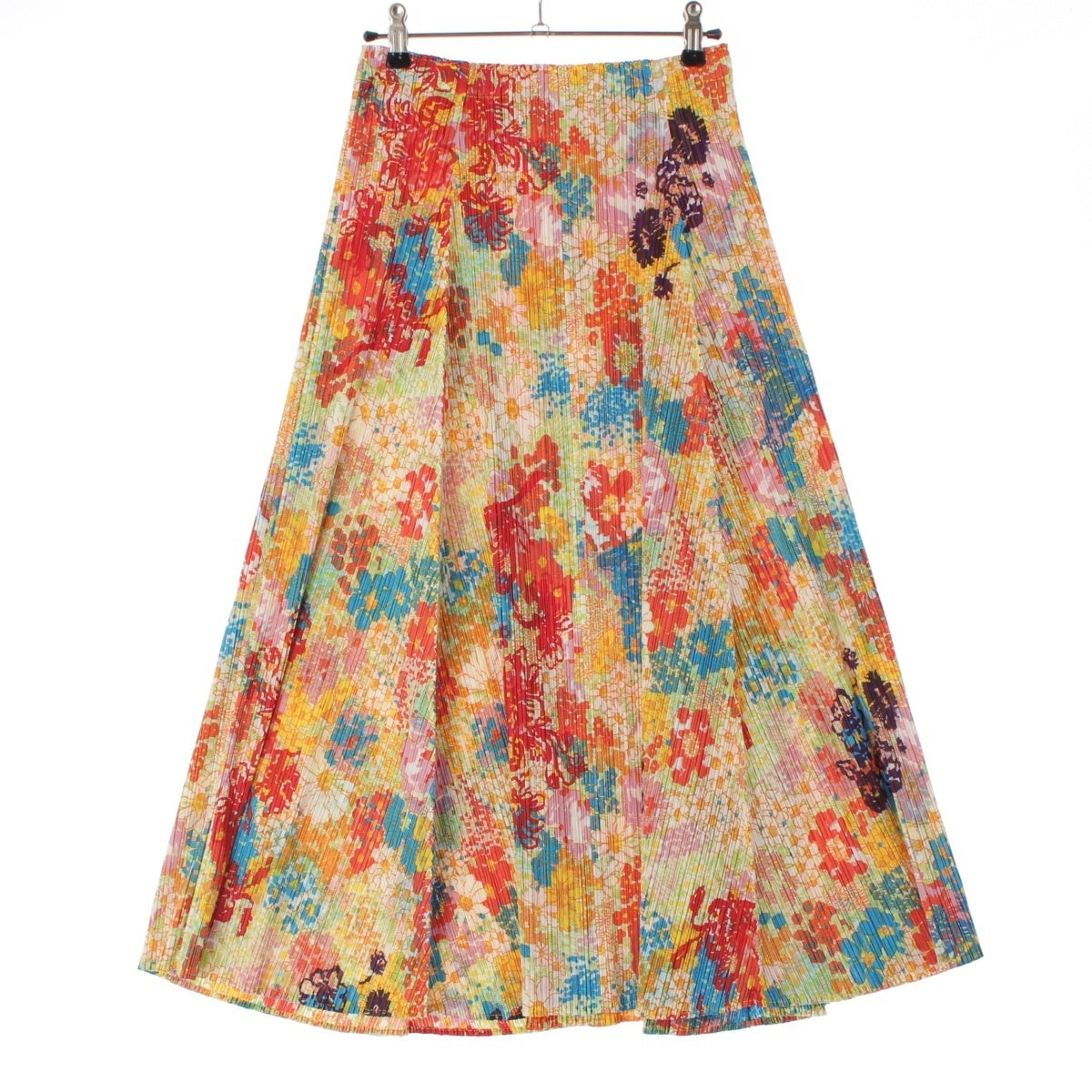 ISSEY MIYAKE Bird Flower Floral Print Flare Long skirt Bottoms PP81-JG845 multicolor 4