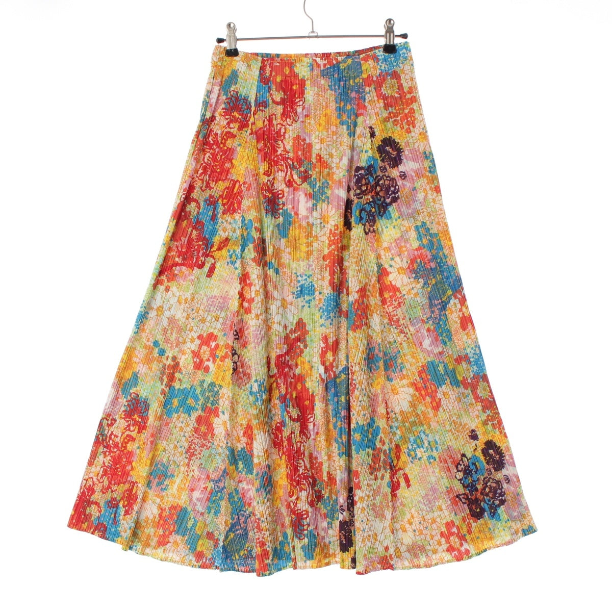 ISSEY MIYAKE Bird Flower Floral Print Flare Long skirt Bottoms PP81-JG845 multicolor 4