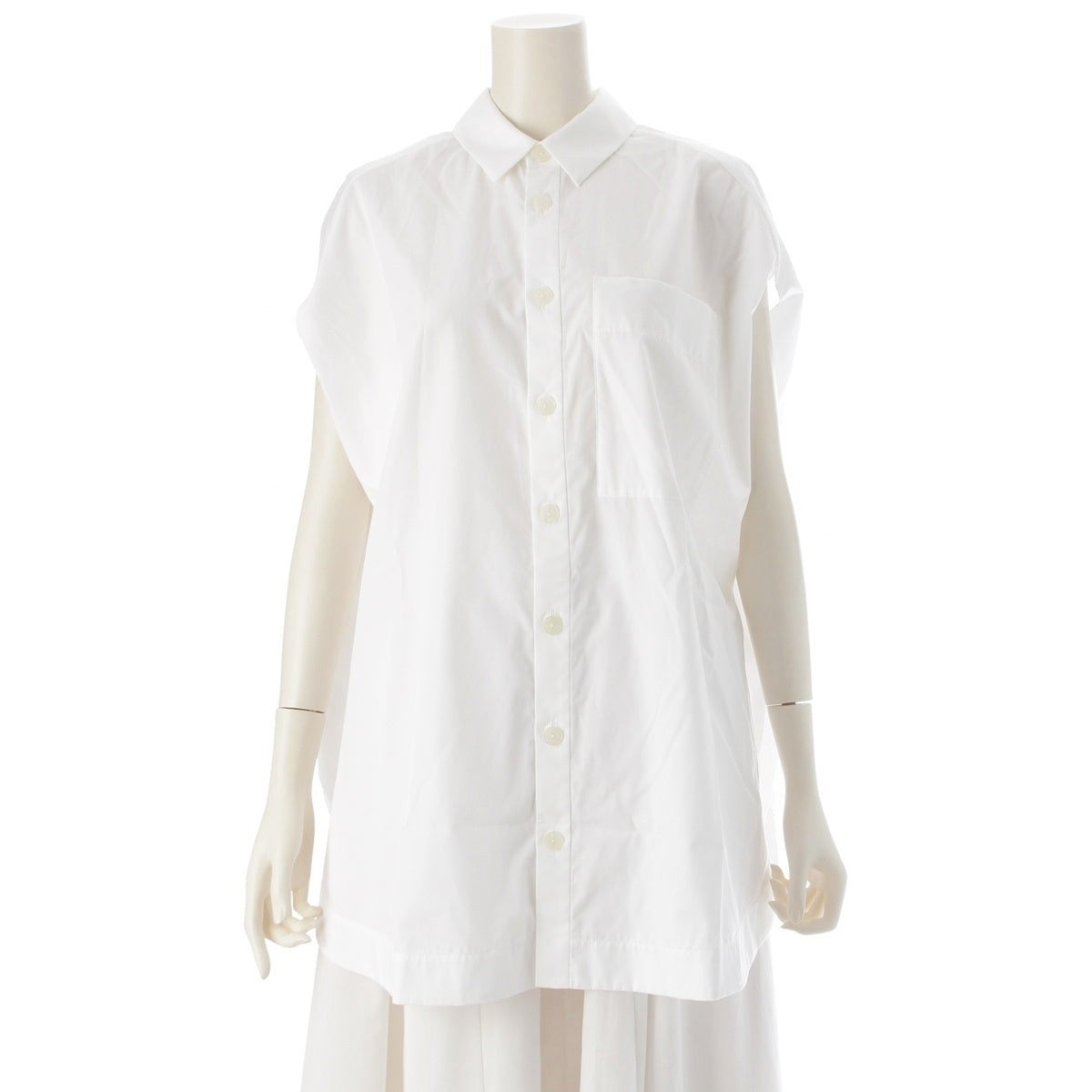 ENFOLD Circle Sleeveless Shirt blouse tops 300IA130-0021 white 38