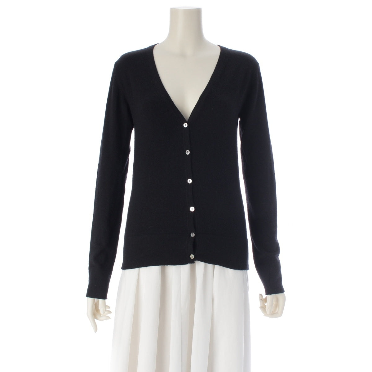 JIL SANDER cashmere Shell button knit cardigan tops black M