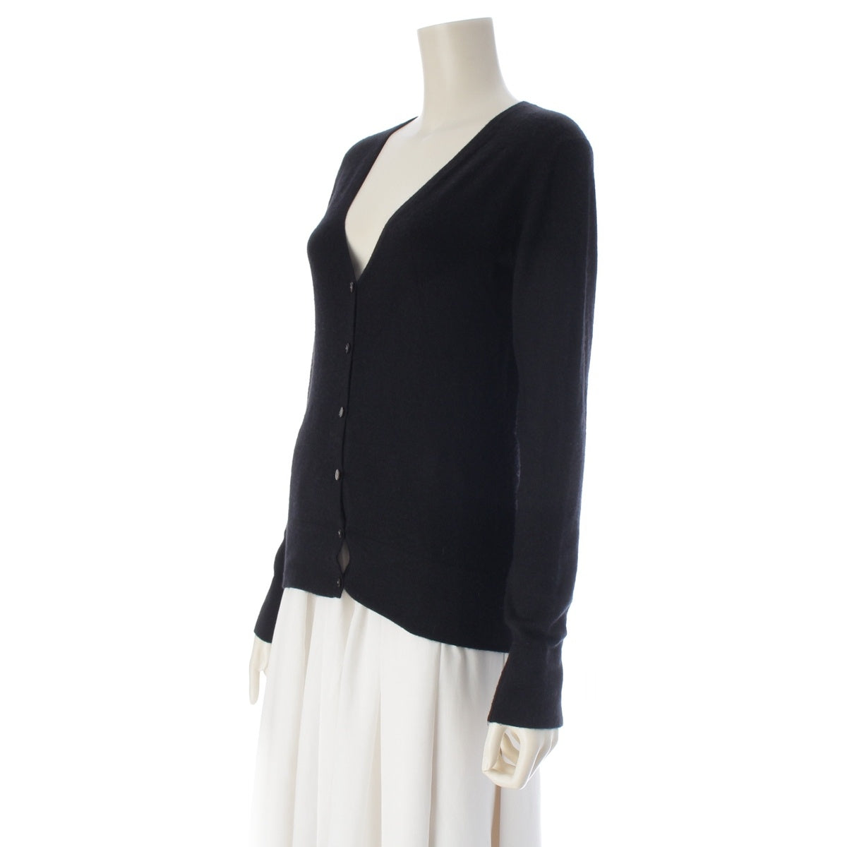 JIL SANDER cashmere Shell button knit cardigan tops black M