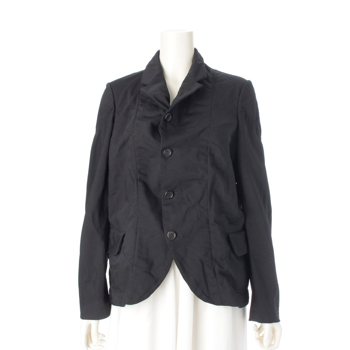 COMME des GARCONS Cotton polyester Wrinkles processing stitch work 4B tailored jacket Tops outer RE-J019 black M