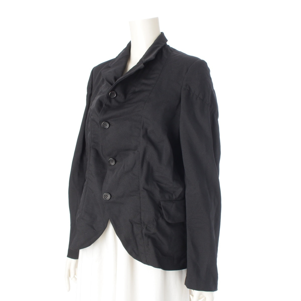 COMME des GARCONS Cotton polyester Wrinkles processing stitch work 4B tailored jacket Tops outer RE-J019 black M