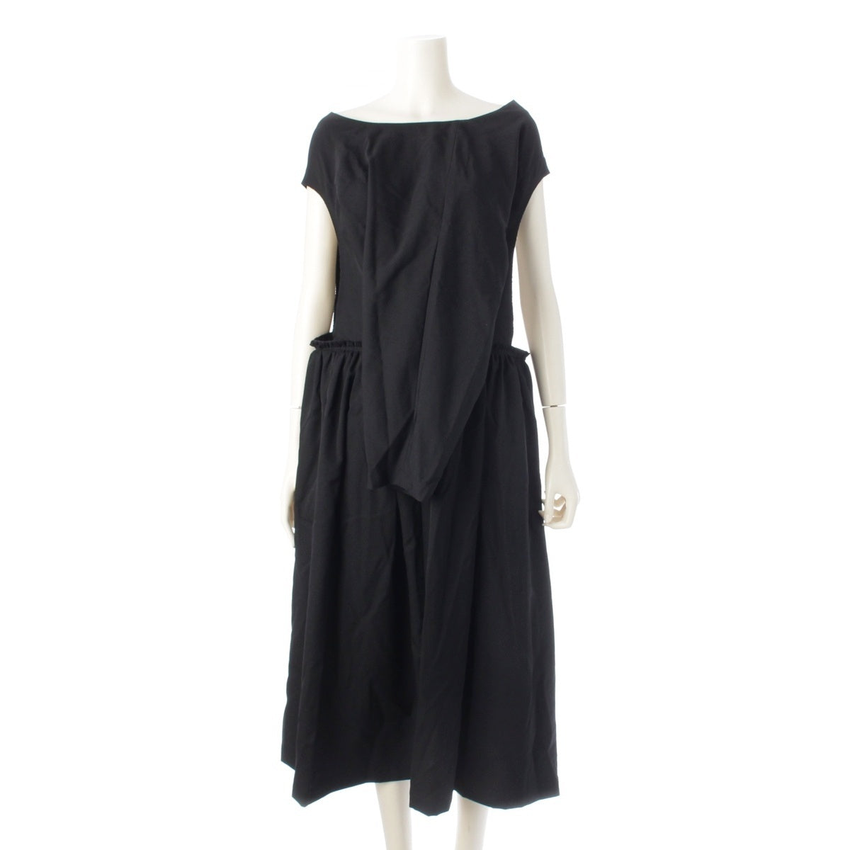 COMME des GARCONS Wool gabardine Circle cut design one piece tops skirts RF-A003 black M