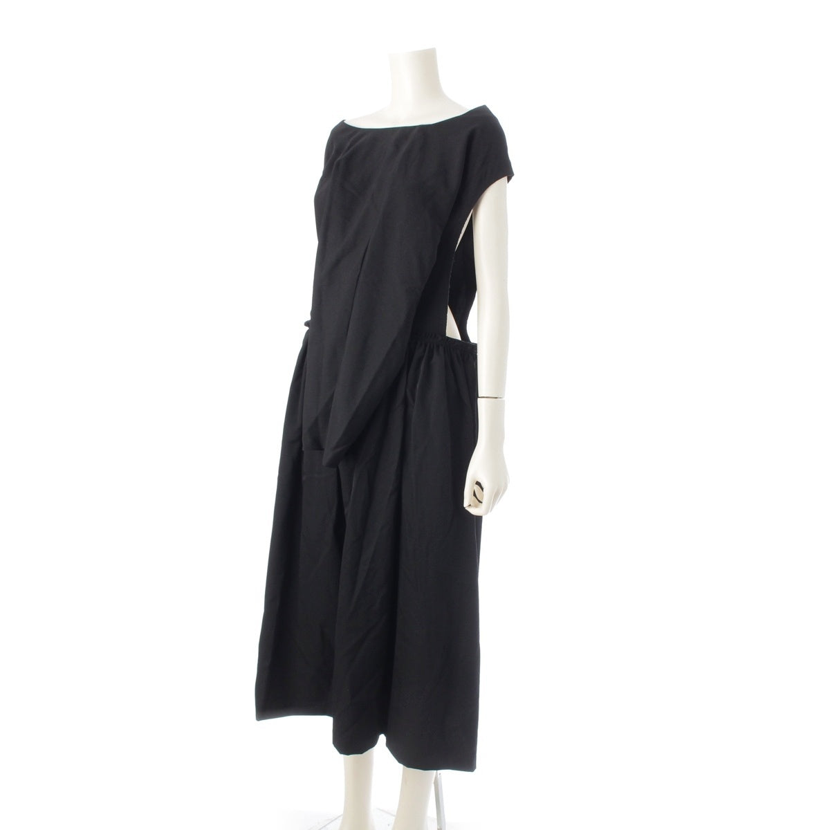COMME des GARCONS Wool gabardine Circle cut design one piece tops skirts RF-A003 black M