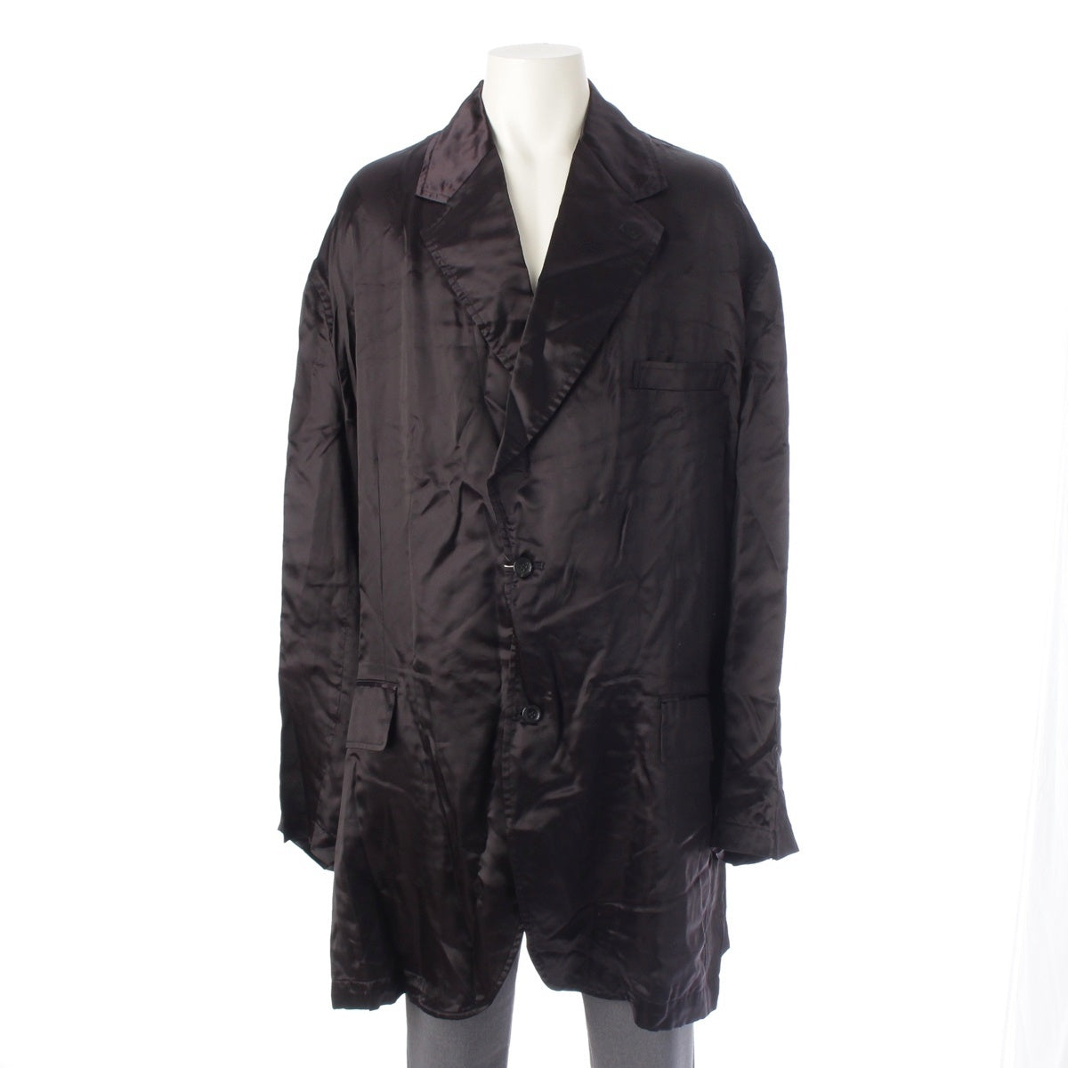 COMME des GARCONS HOMME PLUS Cupra Rose Skull Logo Print Oversized Shirt tailored jacket outer PI-J052 black XL