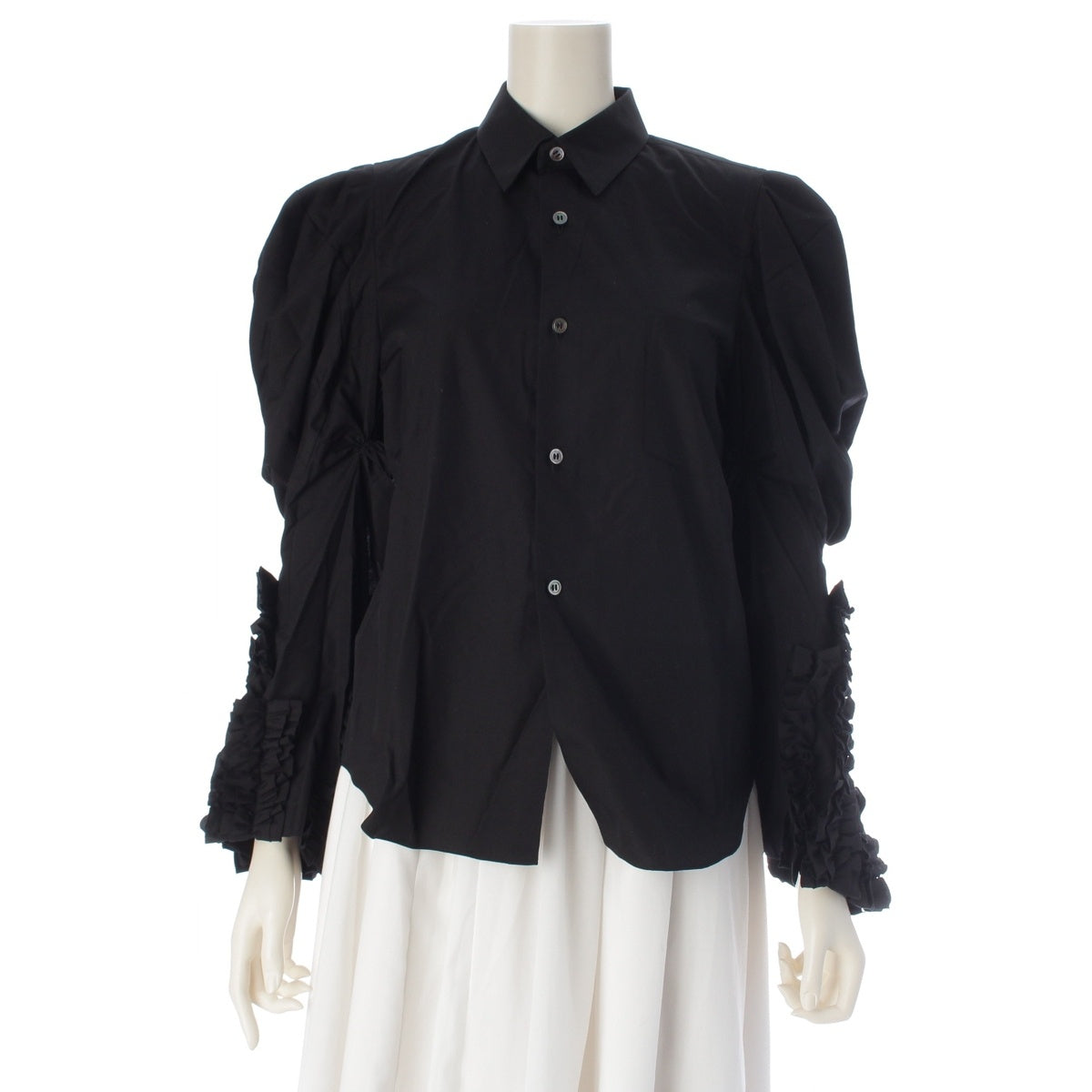 COMME des GARCONS cotton Ruffle sleeve design Long sleeve shirt tops GD-B005 black XS