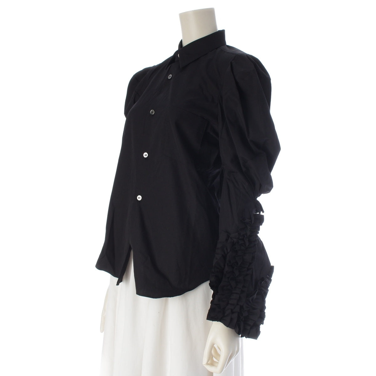 COMME des GARCONS cotton Ruffle sleeve design Long sleeve shirt tops GD-B005 black XS