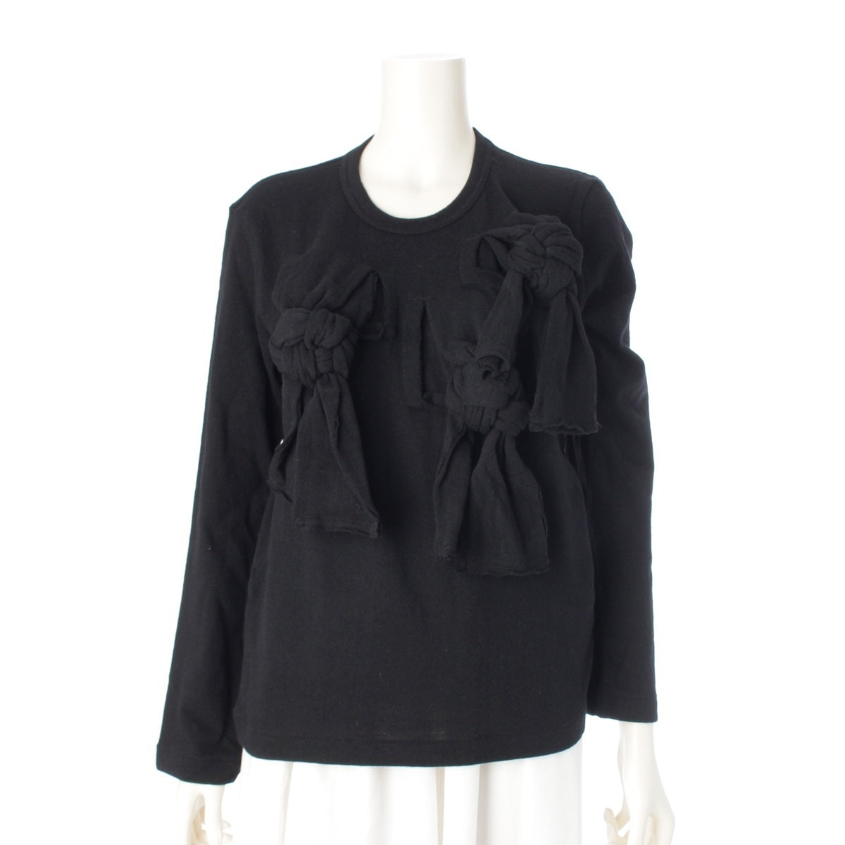 COMME des GARCONS wool Ribbon design crew neck knit sweater tops GN-T010 black M