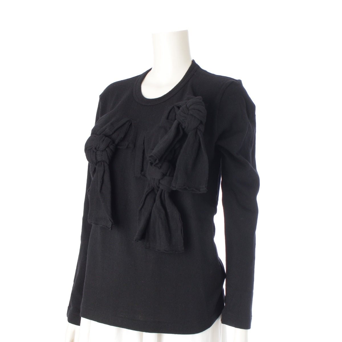 COMME des GARCONS wool Ribbon design crew neck knit sweater tops GN-T010 black M