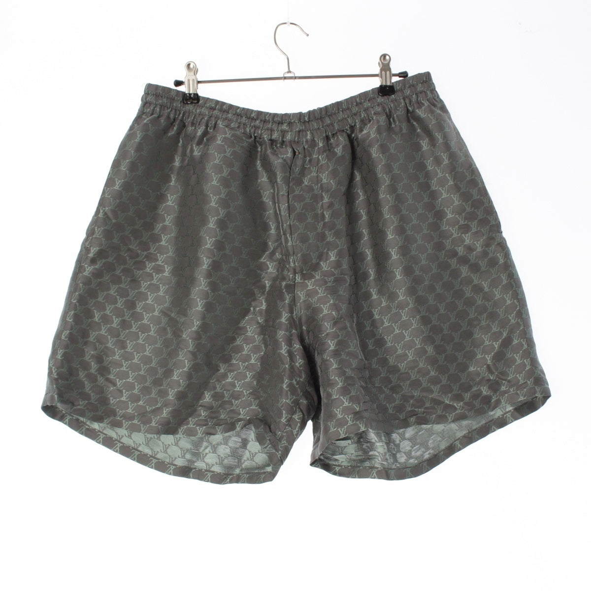 LOUIS VUITTON Silk Cotton Viscose LV mark Pants Half Bottoms HRP08W Gray green 50