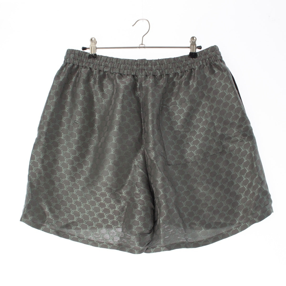 LOUIS VUITTON Silk Cotton Viscose LV mark Pants Half Bottoms HRP08W Gray green 50