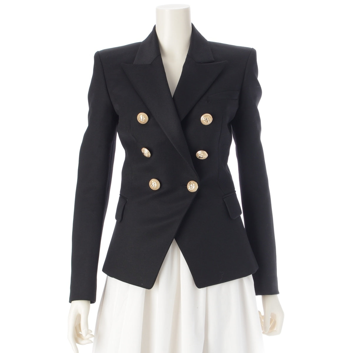 BALMAIN wool Lion Button Blazer tailored jacket 7763 129L black 34