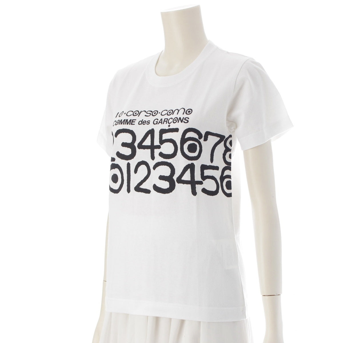 10 corso como COMME des GARCONS cotton Print Short sleeve T-shirt tops white S