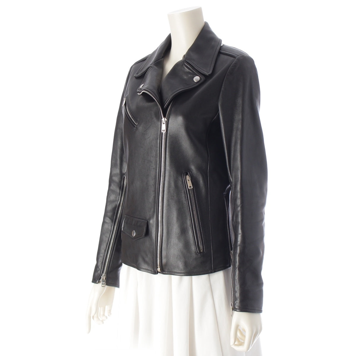 PRADA Nappa leather Triangle Patch Riders jacket outer black 38