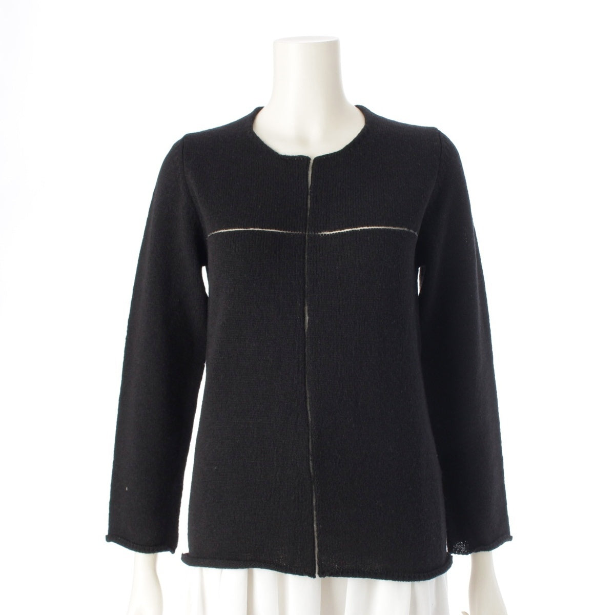 COMME des GARCONS wool Different material switching sweater Cross knit top GN-040290 black