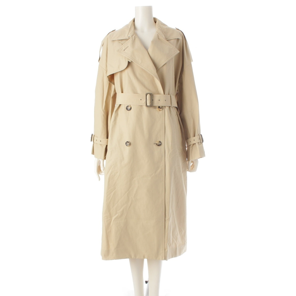 ebure Cotton nylon Belt Long trench coat outer 2910200015 beige 36