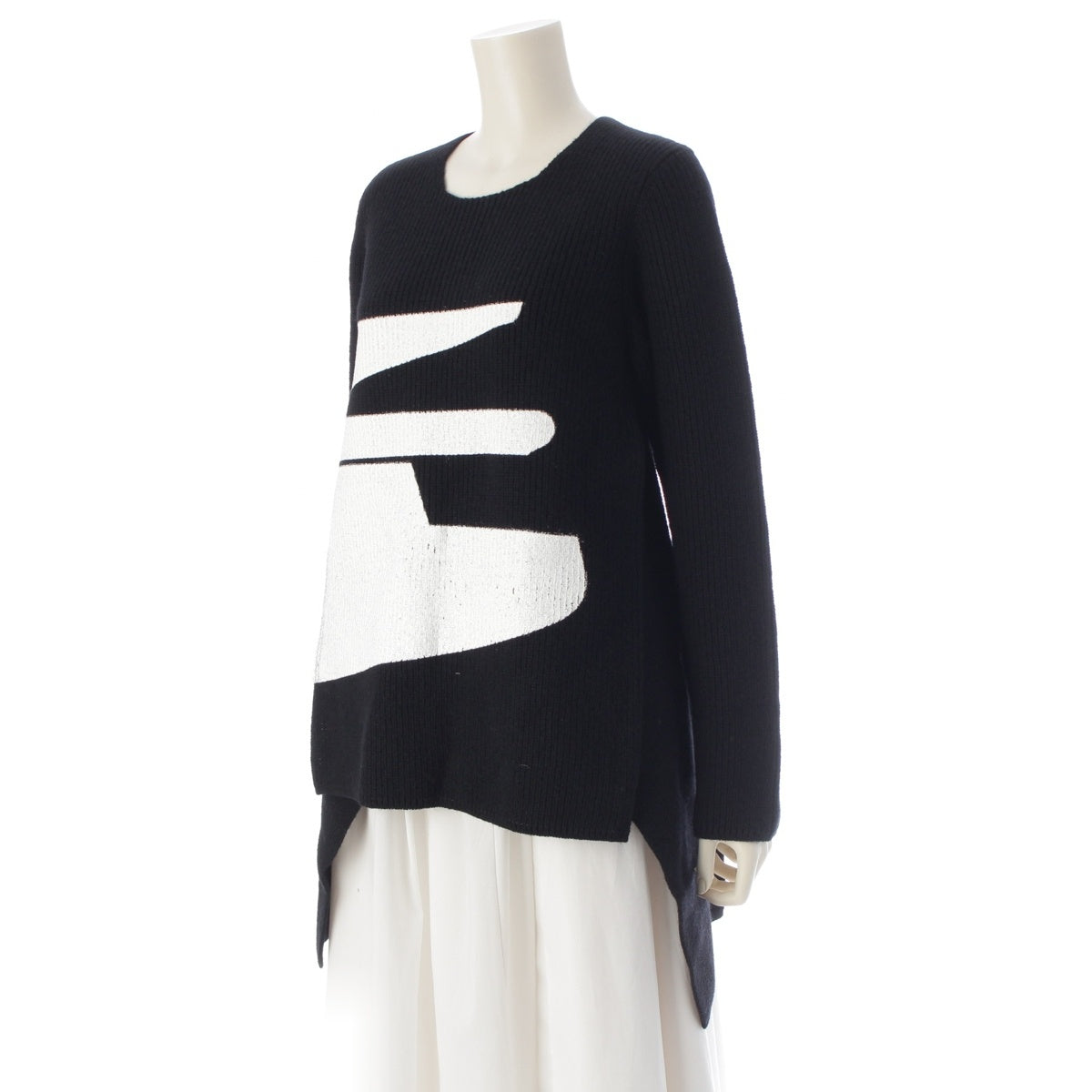 COMME des GARCONS Wool knit asymmetry sweater tops GJ-N011 black M