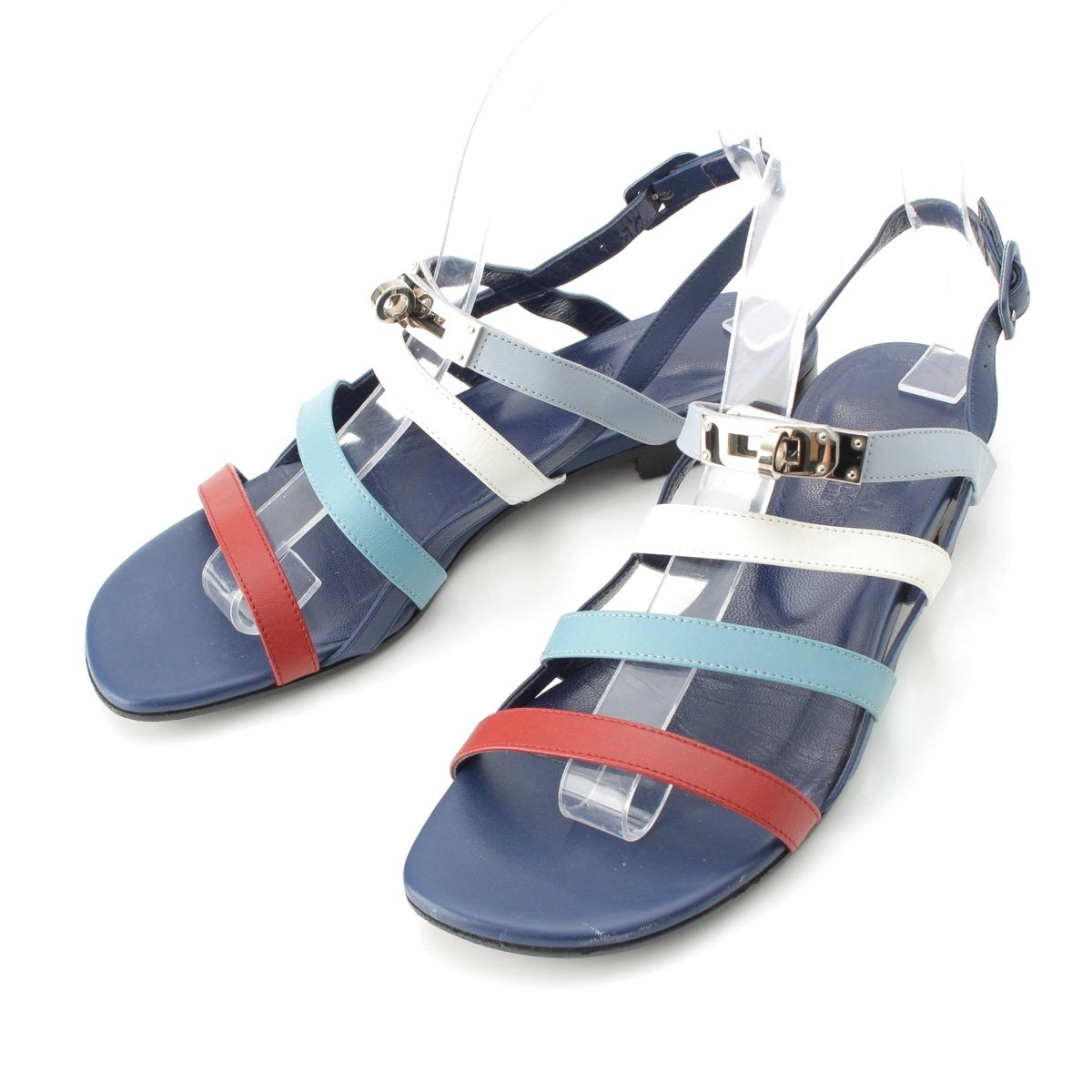 HERMES leather Transat Kelly Sandals multicolor 37
