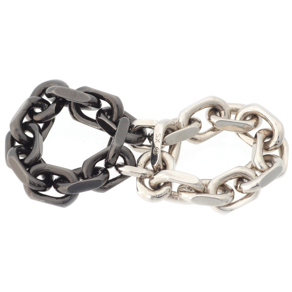 Maison Margiela Double chain Ring ring Accessories Silver black XS