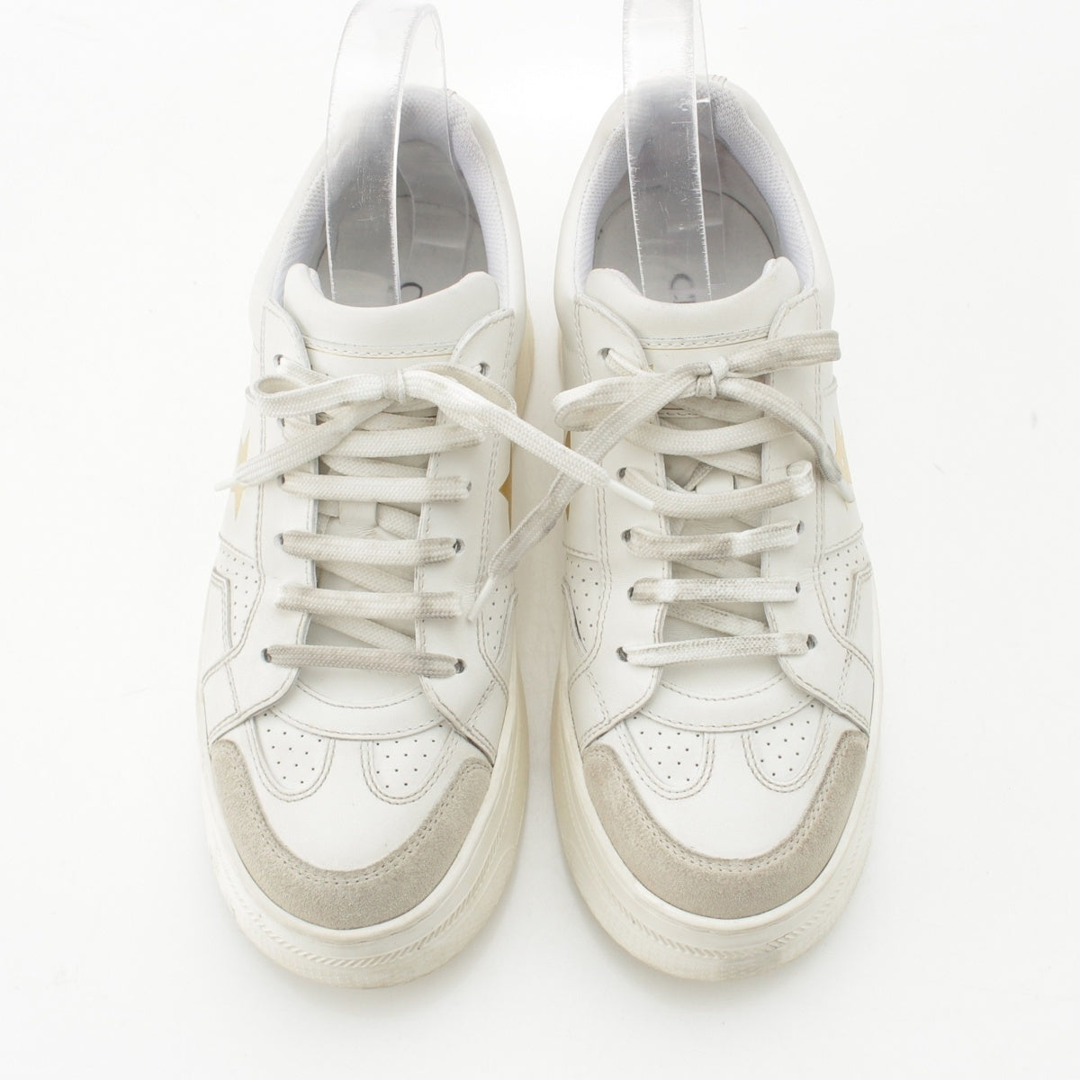 Dior Calfskin x Suede Star Platform sneakers shoes white 36.5