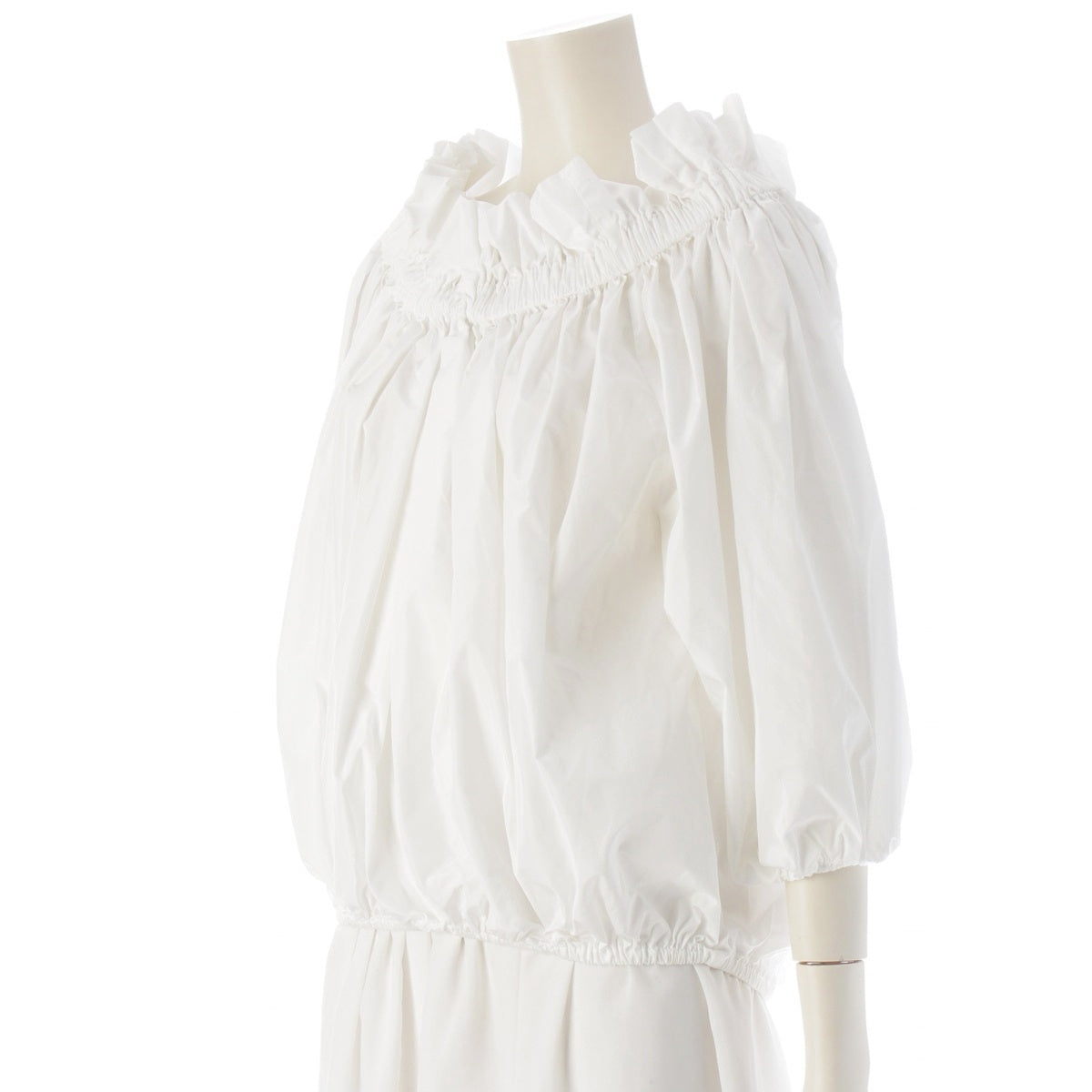 cygne Frill Gathered Off-the-Shoulder blouse tops white