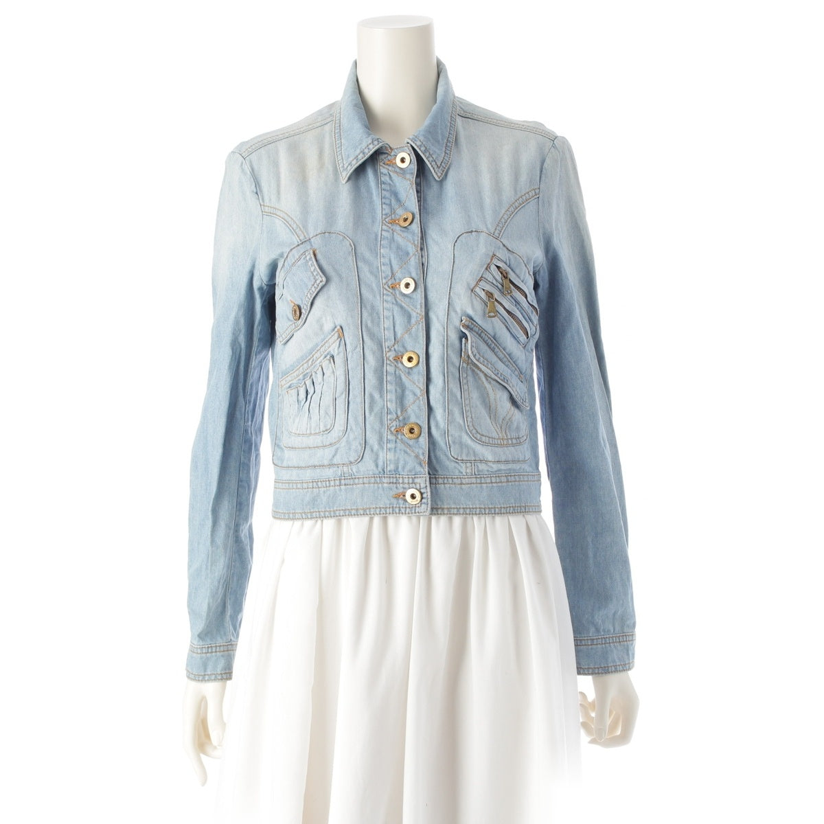 DOLCE&GABBANA cotton D&G logo print design Denim Jacket outer Indigo 28/42