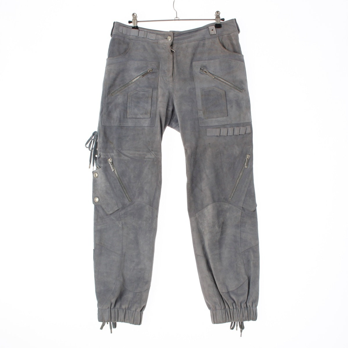Christian Dior Calfskin Galliano lace-up zip design Pants Bottoms 3P14044050 Gray 40