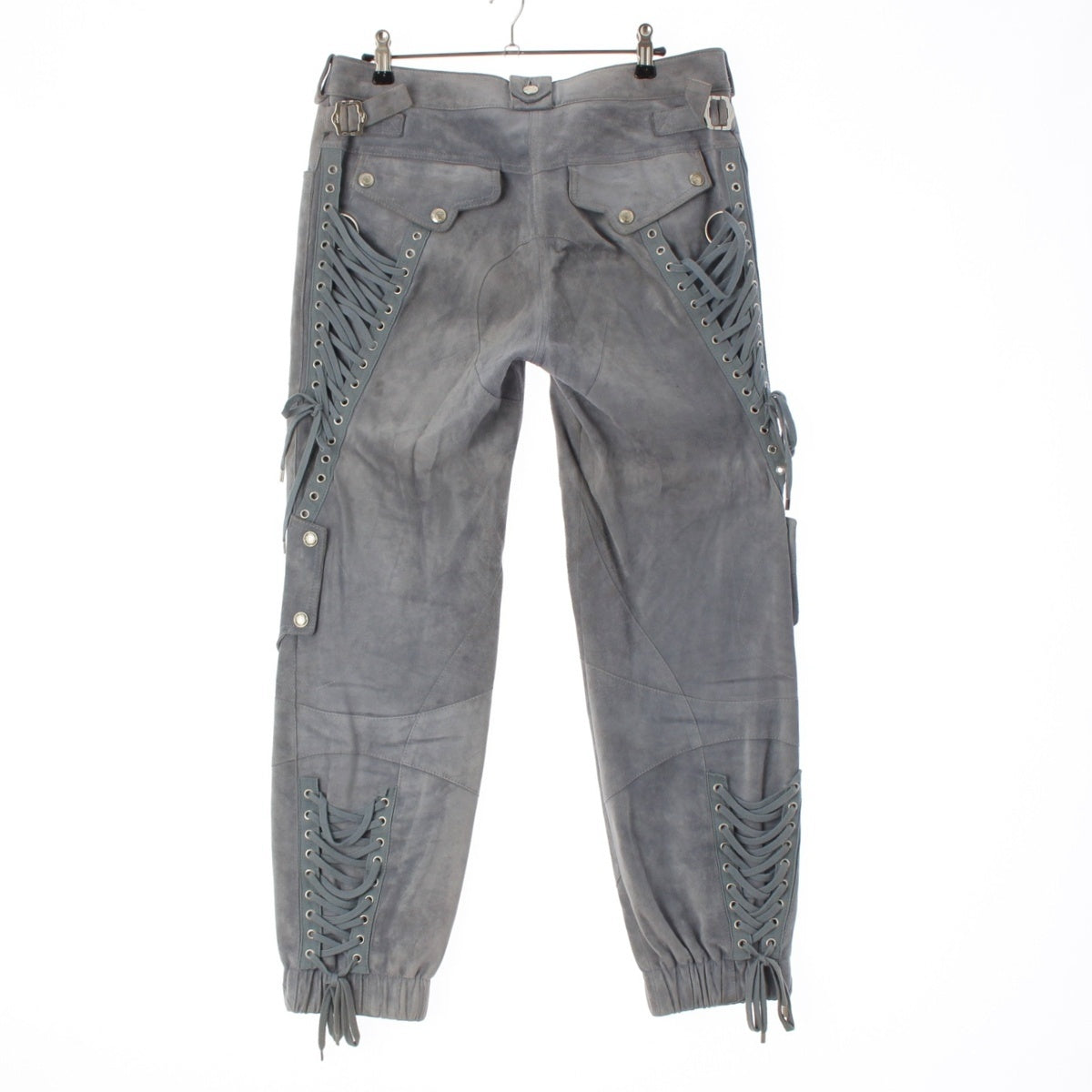 Christian Dior Calfskin Galliano lace-up zip design Pants Bottoms 3P14044050 Gray 40