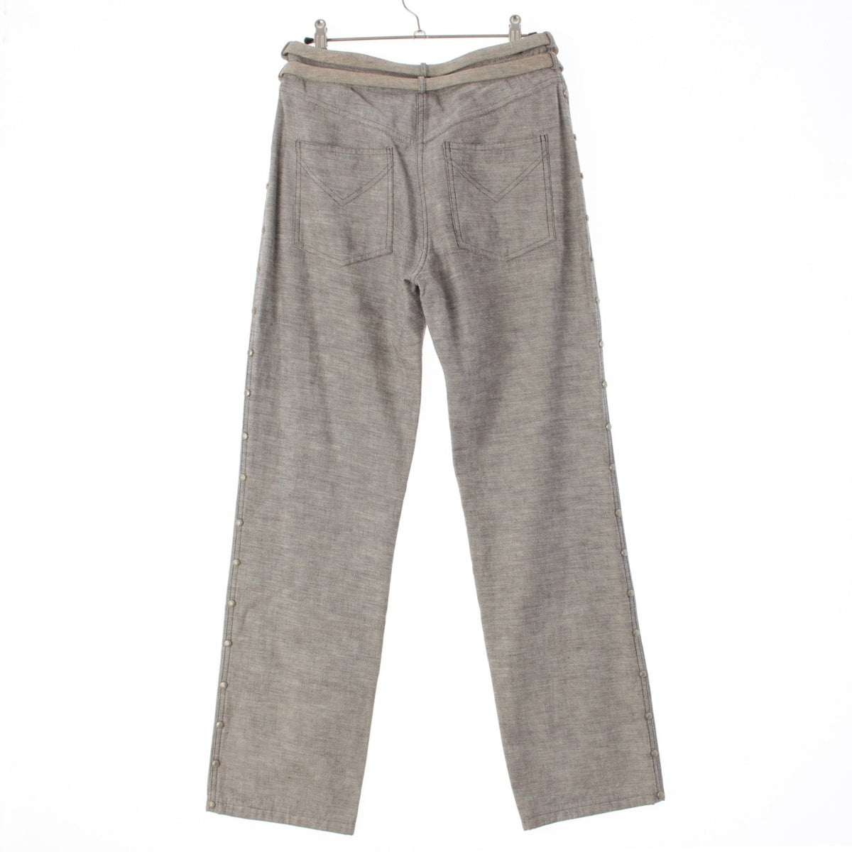 Christian Dior Galliano period double belt side line studs Denim pants Bottoms 1P12044025 Gray 38