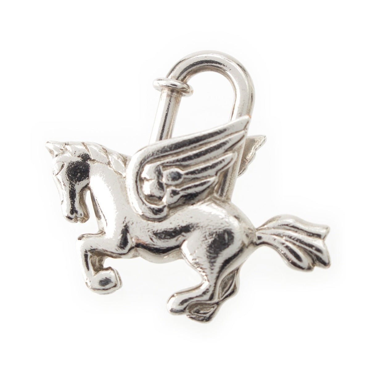 HERMES Gold Plated Pegasus charm Cadena Silver