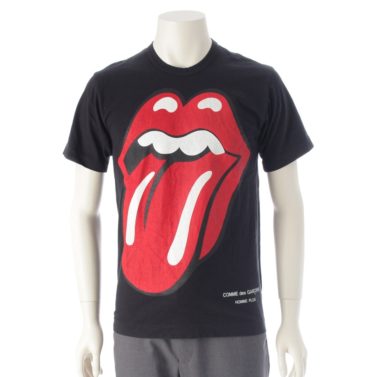 COMME des GARCONS HOMME PLUS Lip & Tan Rolling Stones Crew Neck Short sleeve T-shirt PQ-T025 black S