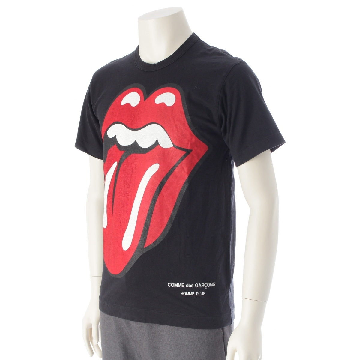 COMME des GARCONS HOMME PLUS Lip & Tan Rolling Stones Crew Neck Short sleeve T-shirt PQ-T025 black S