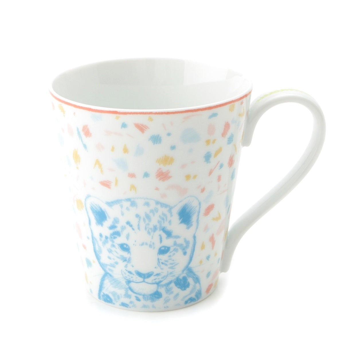 HERMES Pass Pass Tiger Tiger Rabbit Mug tableware pottery White multicolor