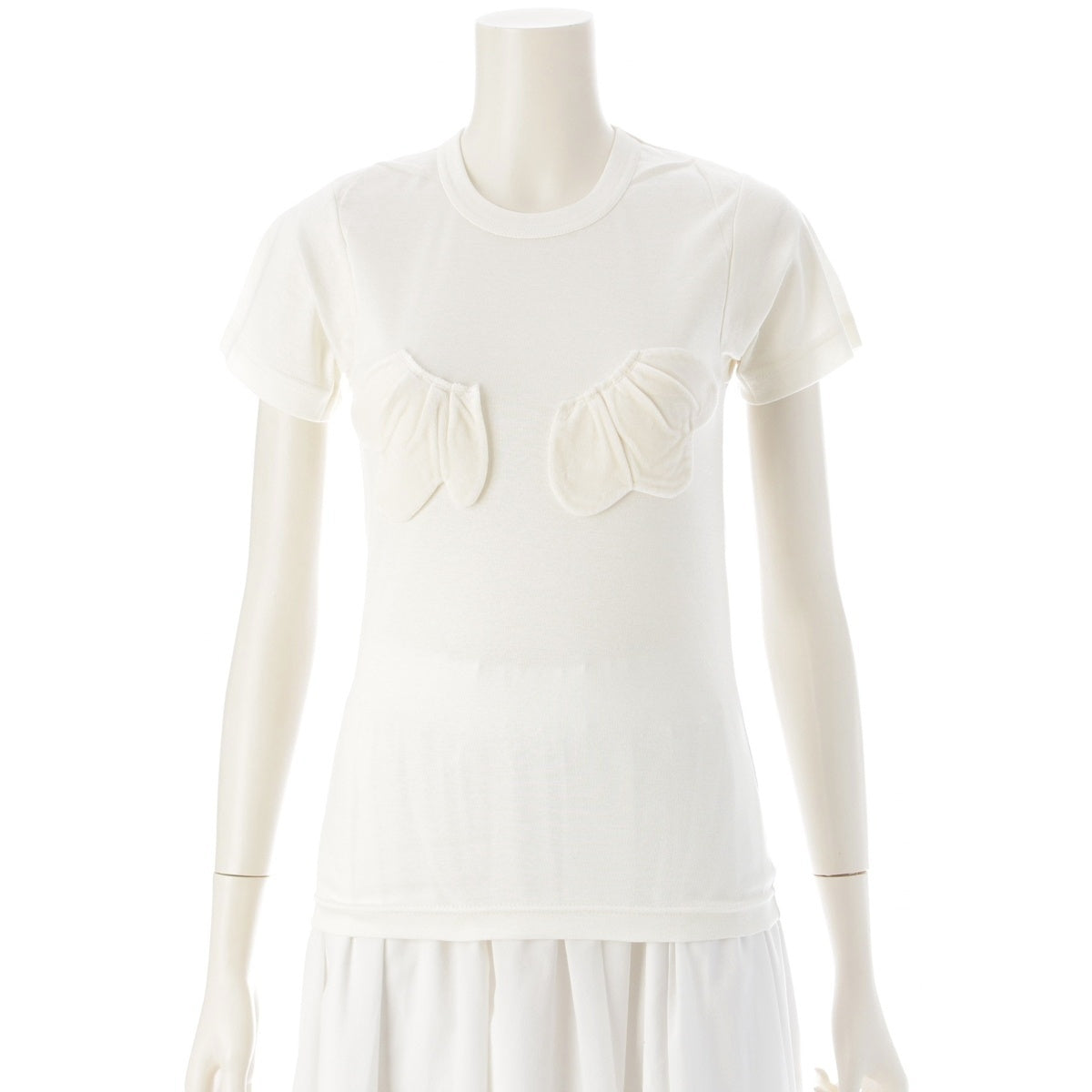 COMME des GARCONS cotton Archive Feather Different Material Switch Cut tops GM-T017 white ‐
