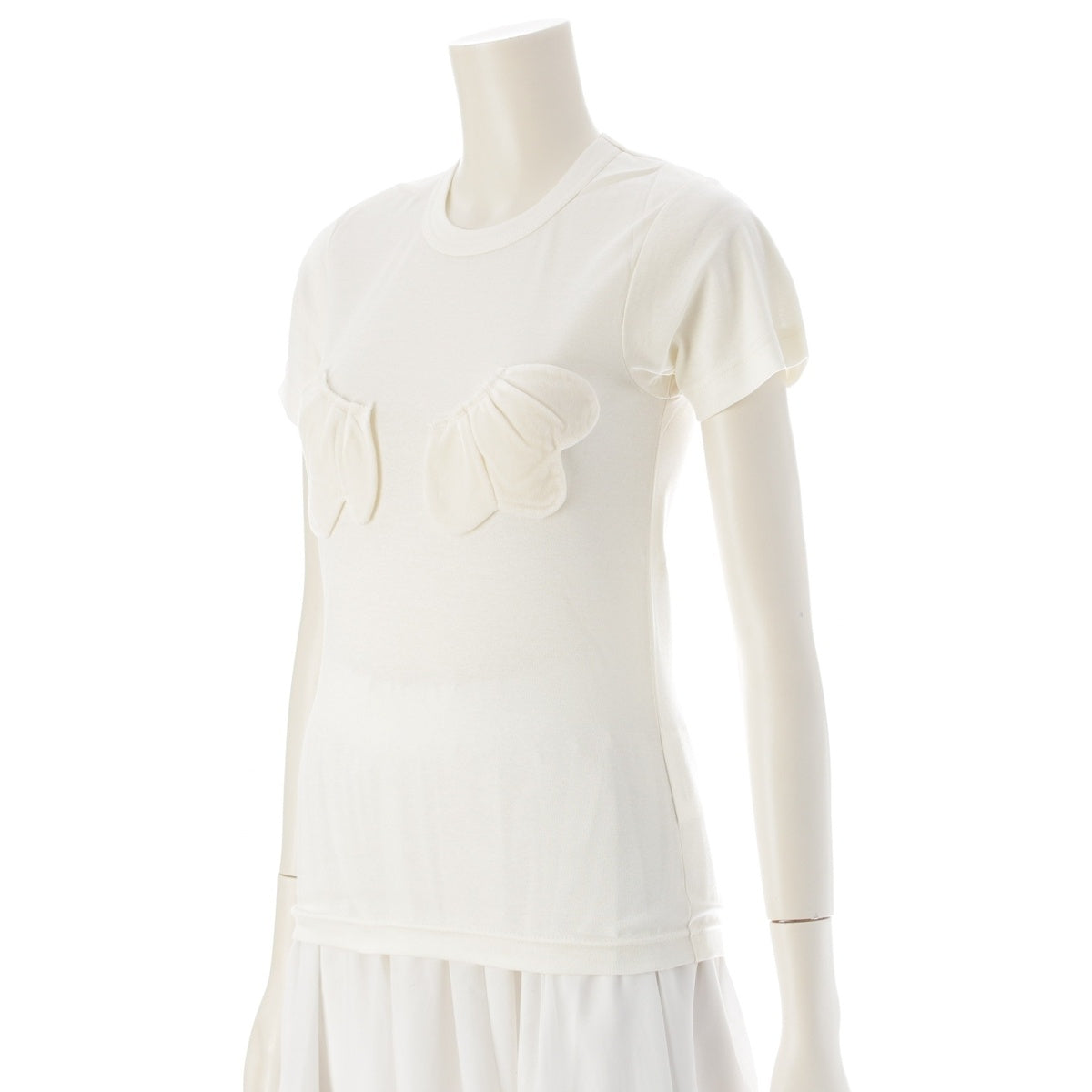 COMME des GARCONS cotton Archive Feather Different Material Switch Cut tops GM-T017 white ‐