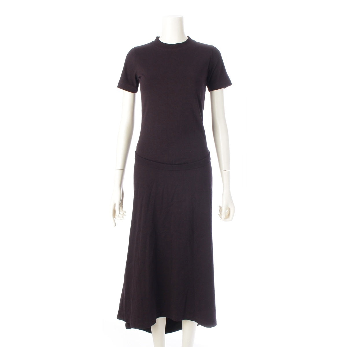 BALENCIAGA Modified short-sleeved long shirt one piece 791805T Brown S