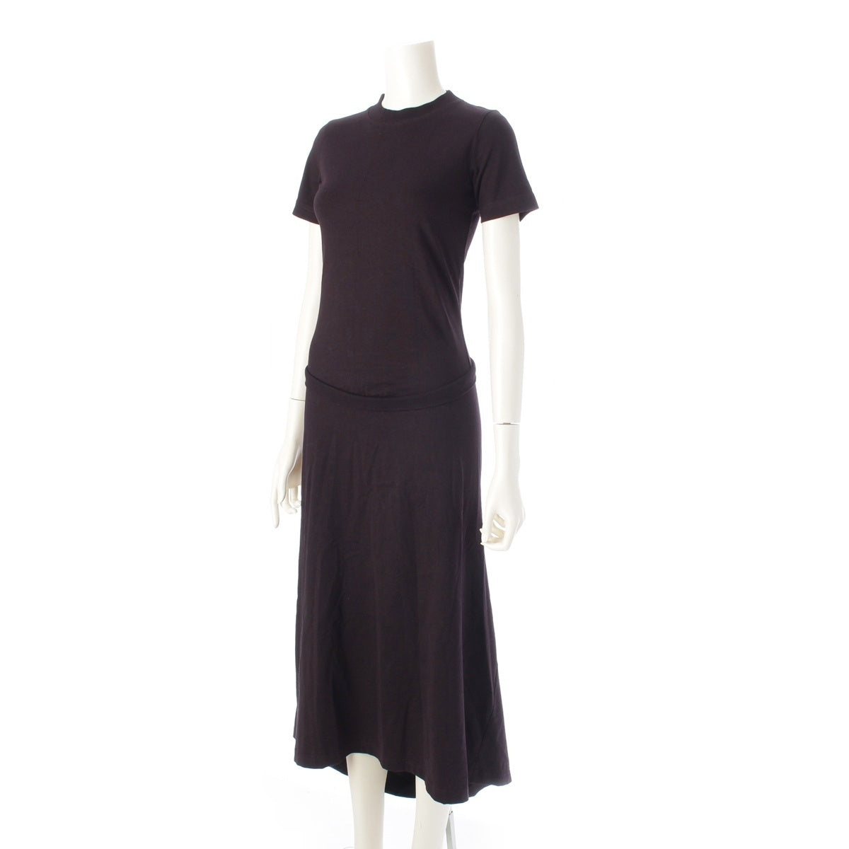BALENCIAGA Modified short-sleeved long shirt one piece 791805T Brown S