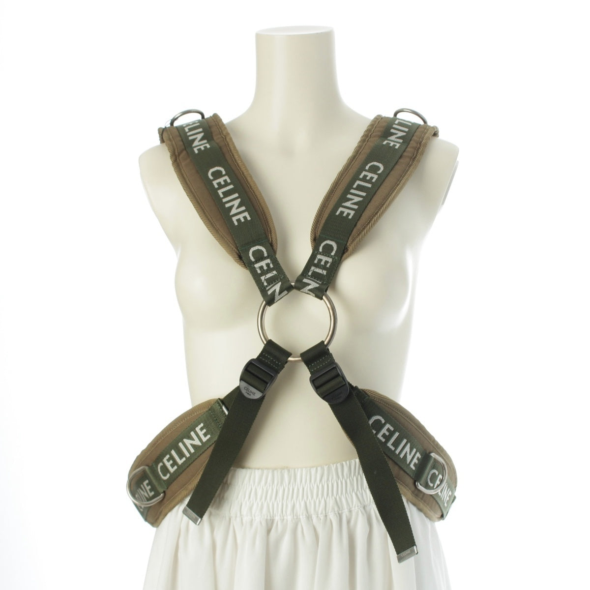 CELINE Trekking harness with logo print Best tops 198832DO8.15 khaki