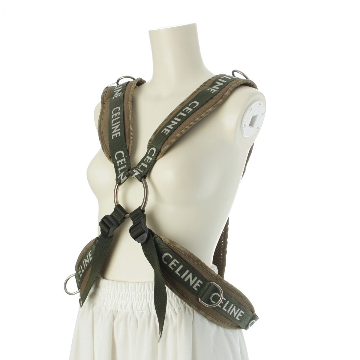 CELINE Trekking harness with logo print Best tops 198832DO8.15 khaki
