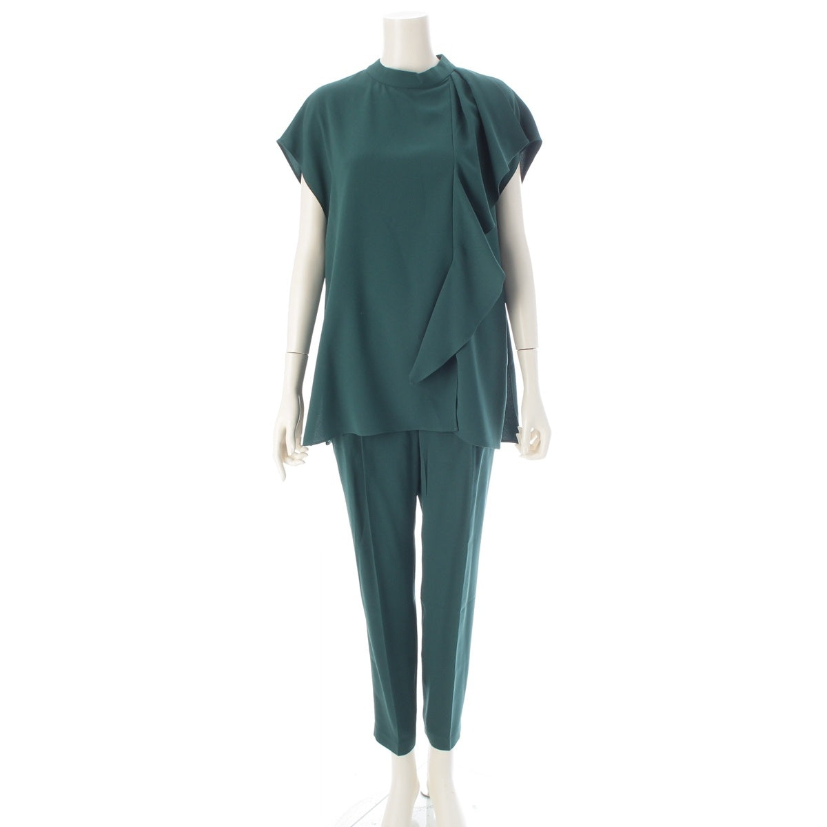 ADORE Back satin crepe ruffle blouse and pants Pants setup 531-2210712 531-2210712 green 38 36