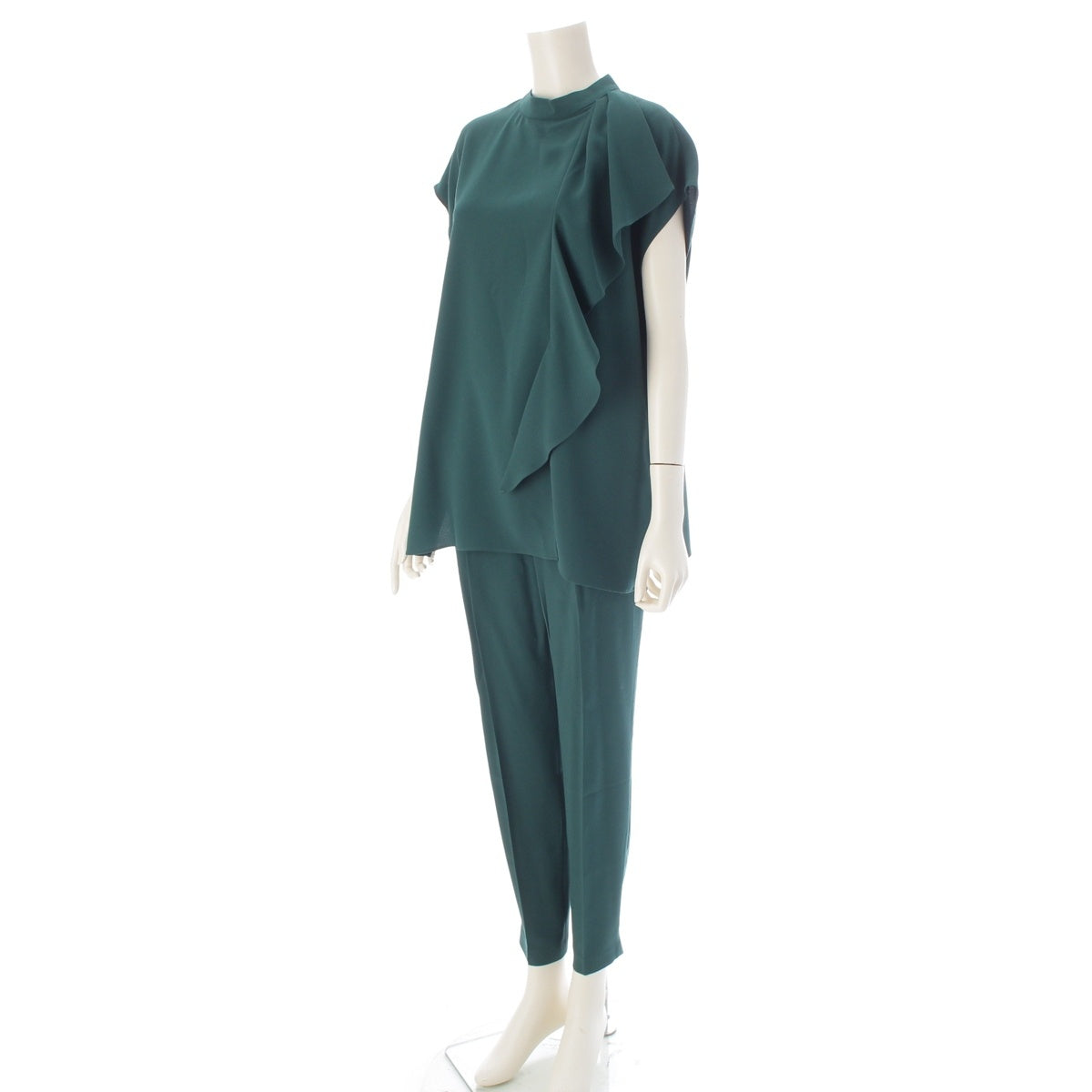 ADORE Back satin crepe ruffle blouse and pants Pants setup 531-2210712 531-2210712 green 38 36