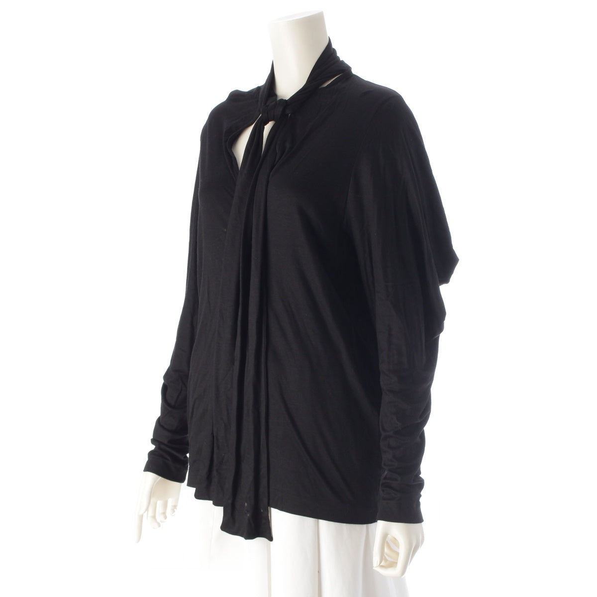 JIL SANDER Silk blend Raf Simons-era modified long Long-sleeved T-shirt tops black 36