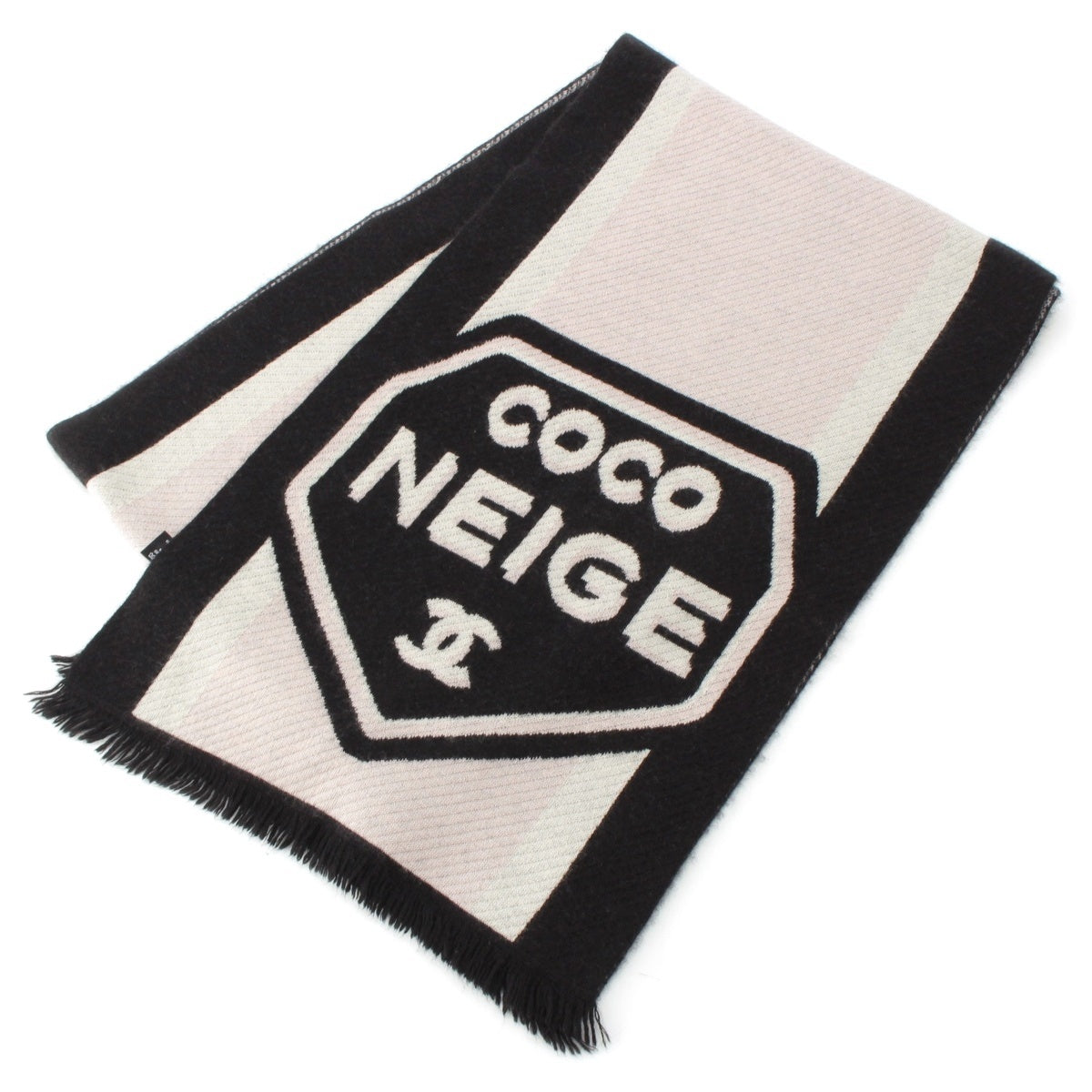CHANEL 100% cashmere COCO Mark Scarf Multicolor pink