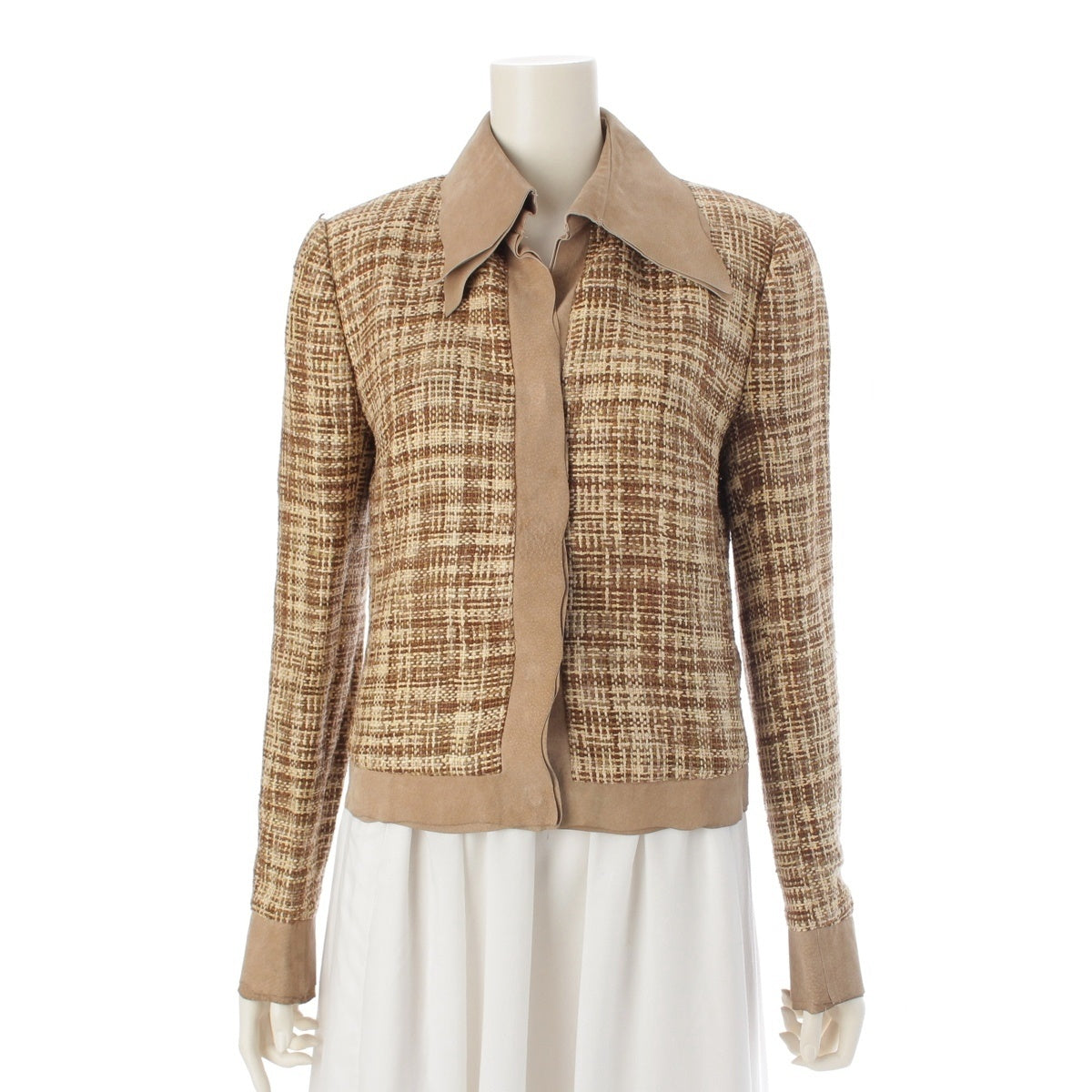 DOLCE&GABBANA Archive Leather Switch Leopard Print tailored jacket Yellow Brown Beige 44