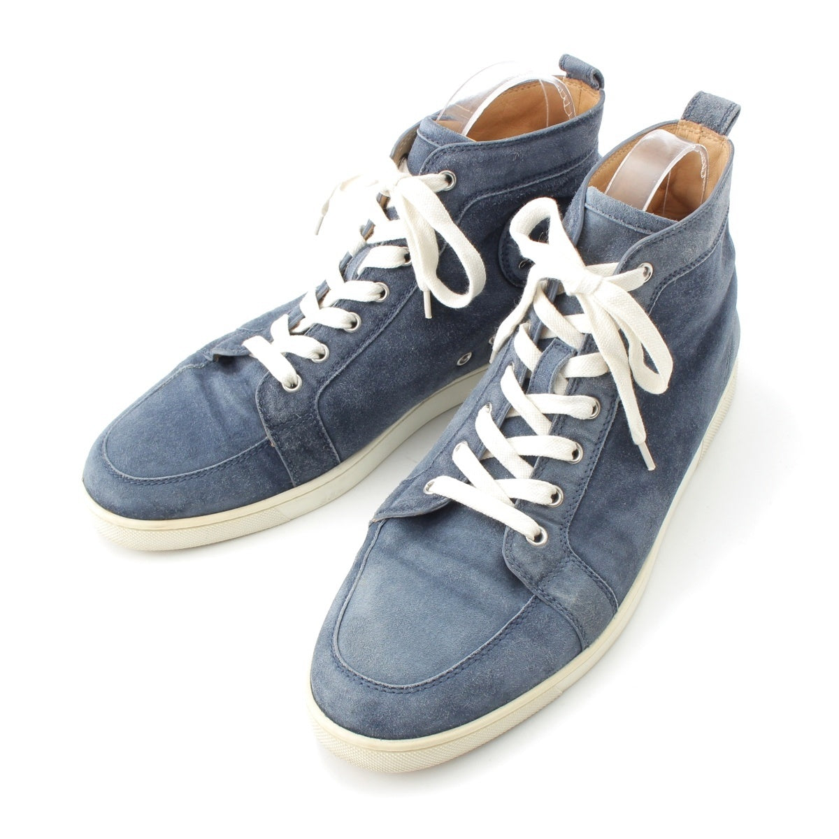 Christian Louboutin Lewis suede Logo High Top sneakers shoes Blue white 43