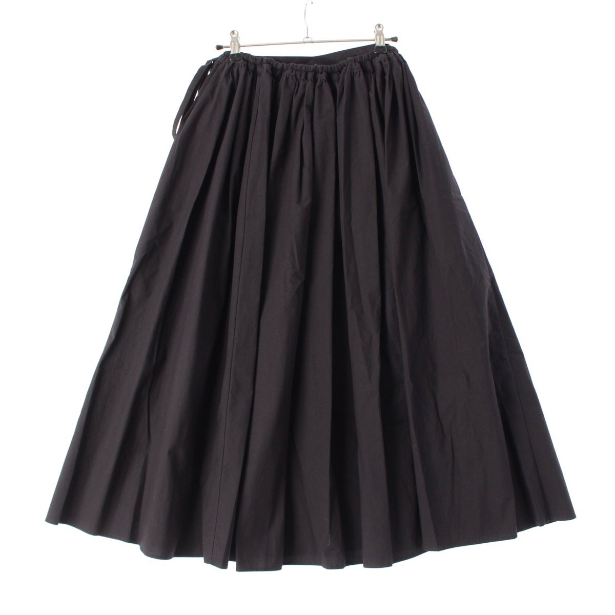 THE ROW FLEUR cotton Gathered Drawstring Long skirt 8024 W2517 black XS